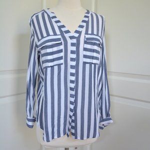 2 for $15!!! a.n.a Striped Button Down Blouse, M